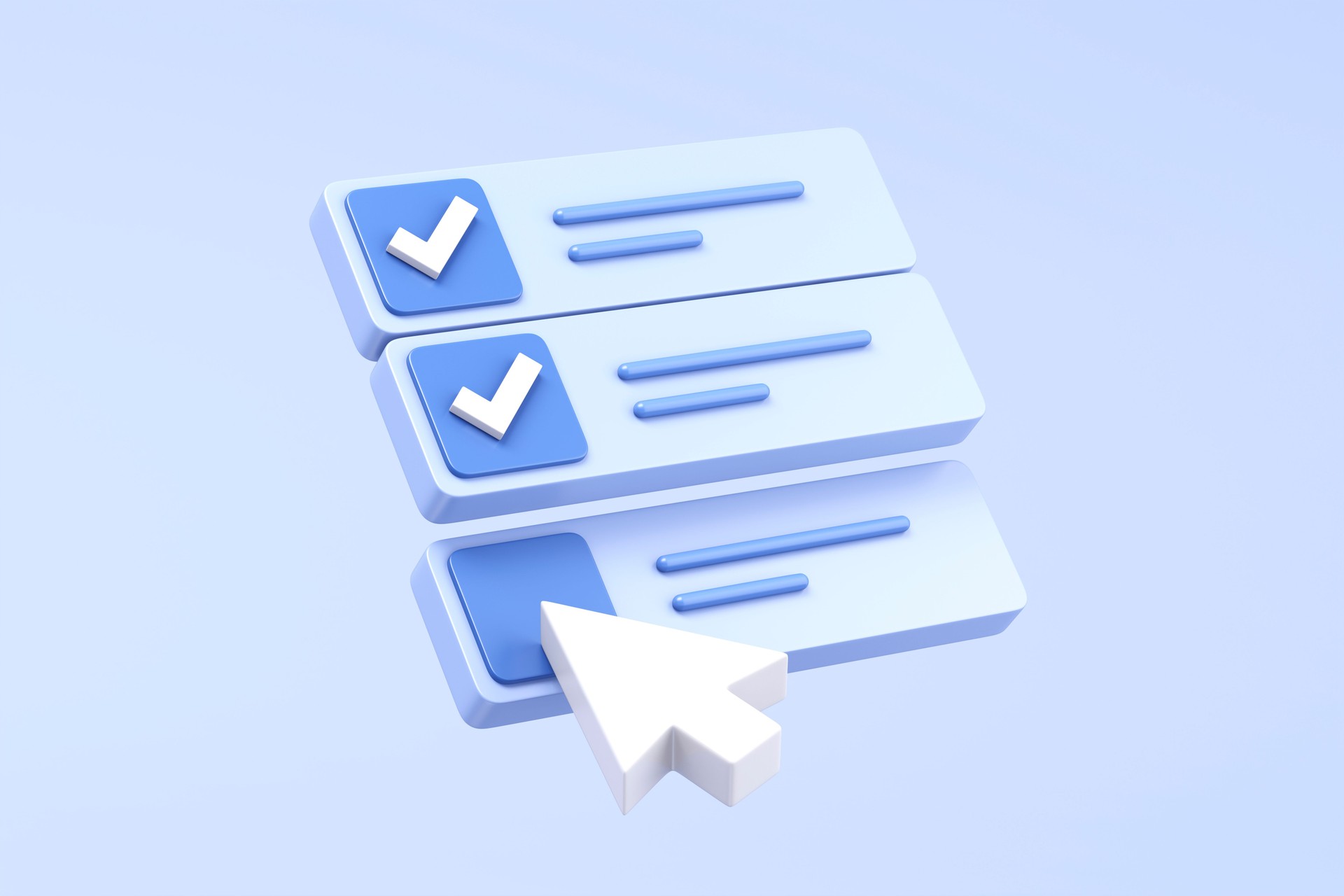 3d arrow mouse cursor with drop-down menu